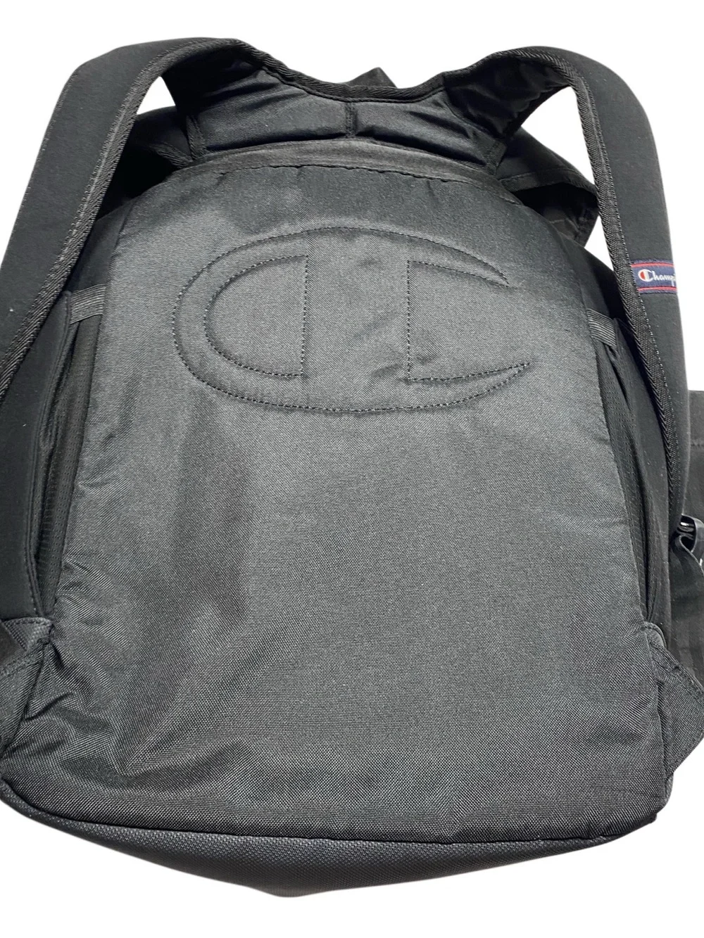 Champion Black Backpack with Red Logo Accent